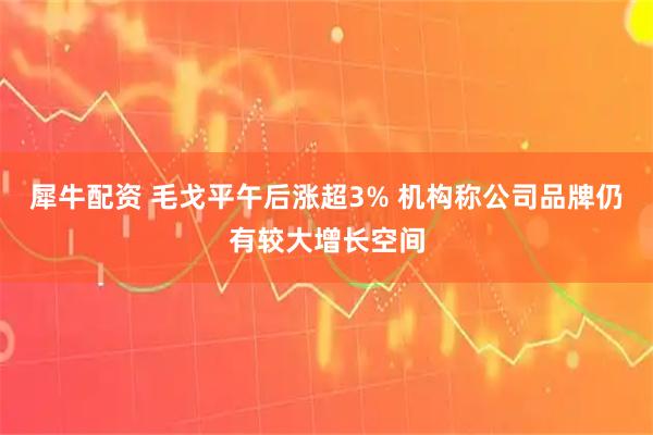 犀牛配资 毛戈平午后涨超3% 机构称公司品牌仍有较大增长空间